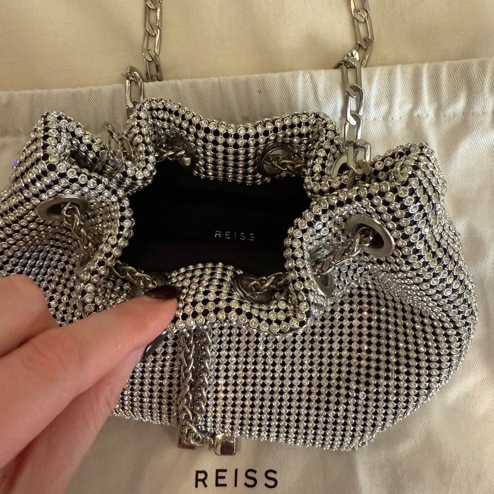 Reiss Demi Crystal Mini bucket Bag - Picture 3 of 6